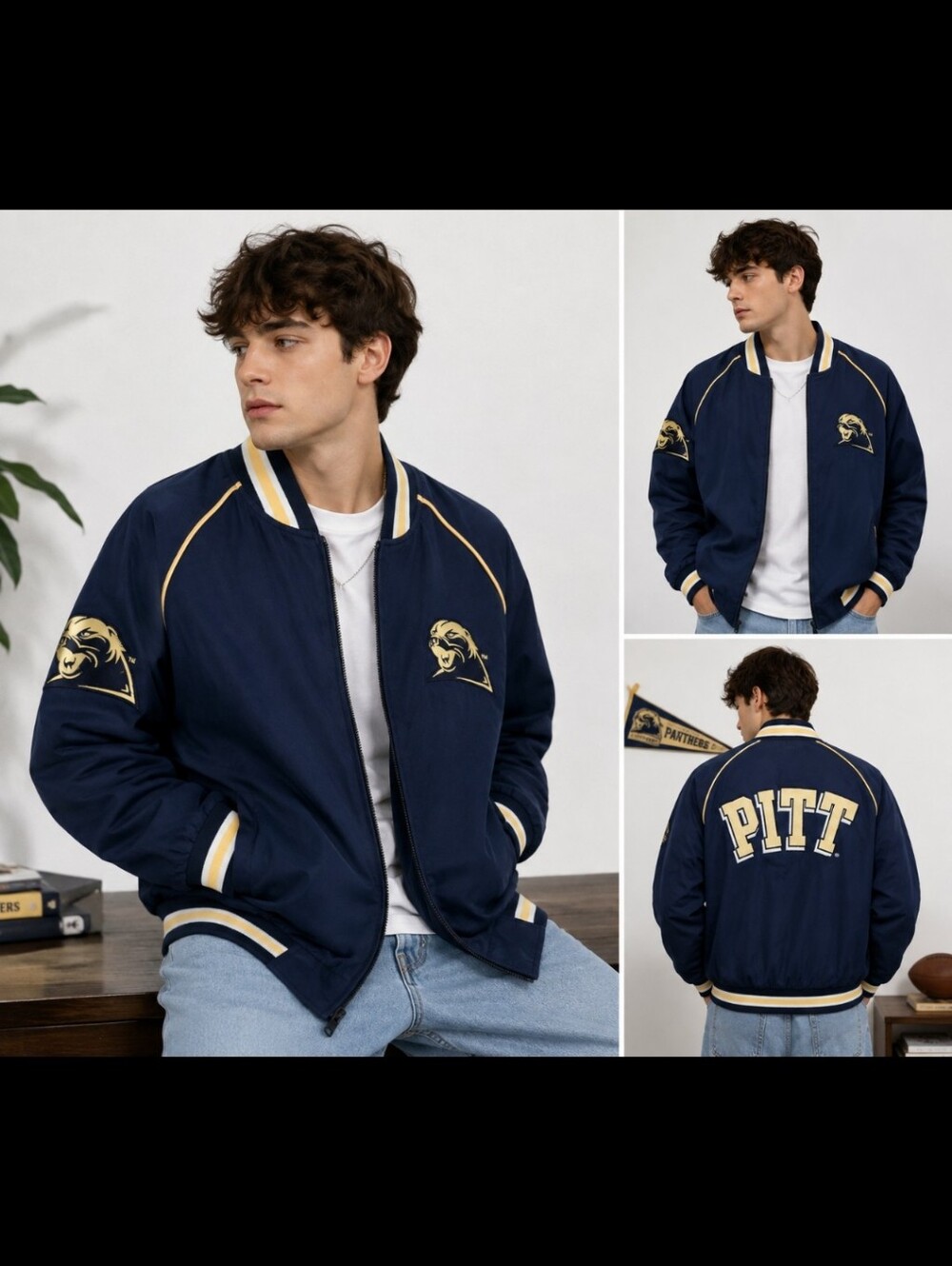Vintage Pitt Panthers G-III Sports by Carl Banks NCAA Bomber Jacket – Size XL